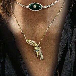 Gold Charm Necklace Dainty N924